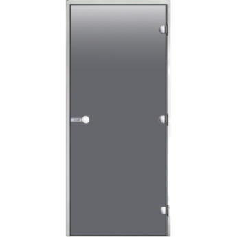 Дверь HARVIA с алюминиевой коробкой 8х21 стекло серое
